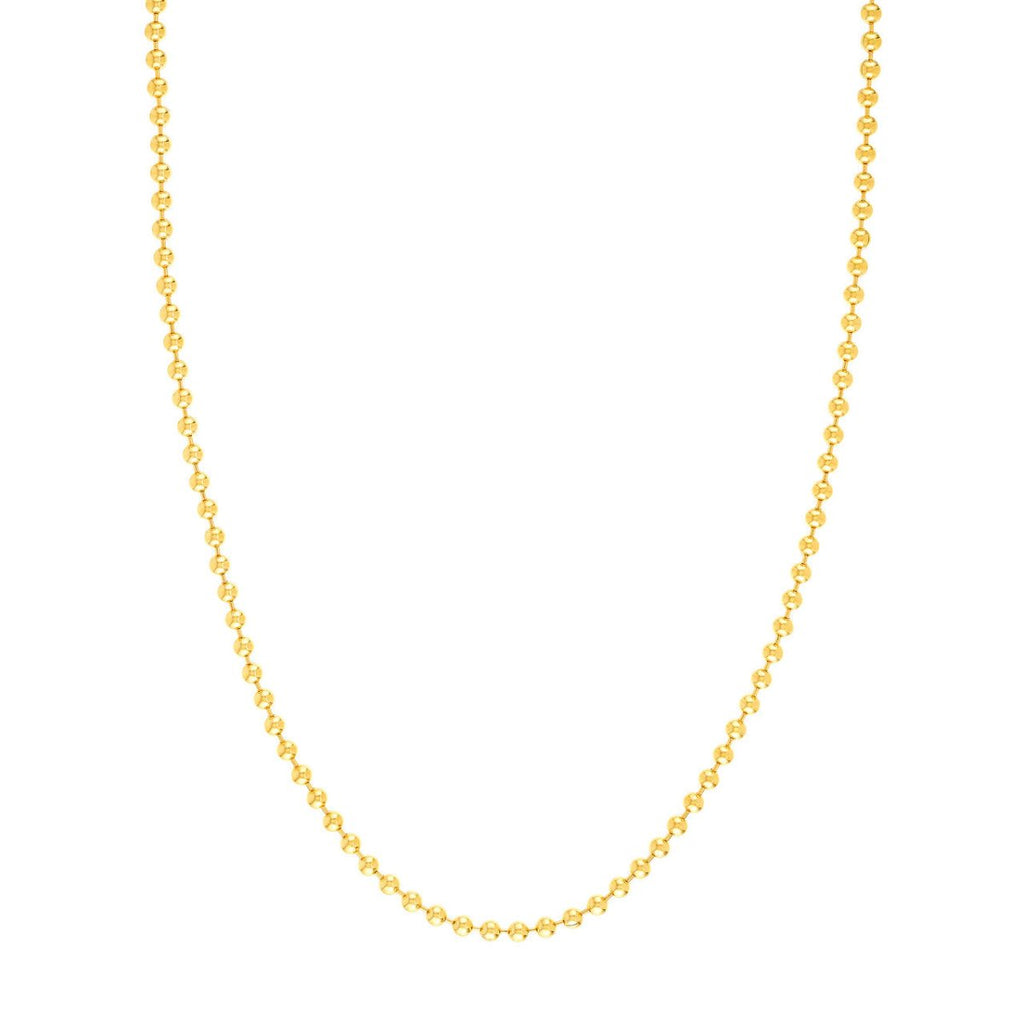 Gabriel & Co Bead Chain Necklace in 14K Yellow Gold - MJ Christensen Diamonds