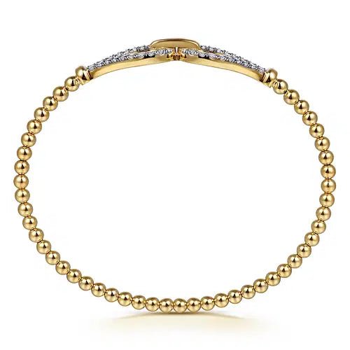 Gabriel & Co Beaded Diamond Bangle Bracelet in 14K Yellow Gold (0.74ctw) - MJ Christensen Diamonds