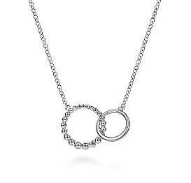 Gabriel & Co Circle Bead Small Pendant Necklace in Sterling Silver - MJ Christensen Diamonds