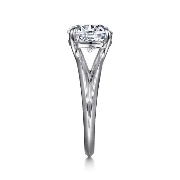 Gabriel & Co. Contemporary Split Shank Semi - Mount Engagement Ring in 14K White Gold - MJ Christensen Diamonds