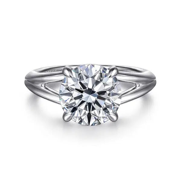 Gabriel & Co. Contemporary Split Shank Semi - Mount Engagement Ring in 14K White Gold - MJ Christensen Diamonds