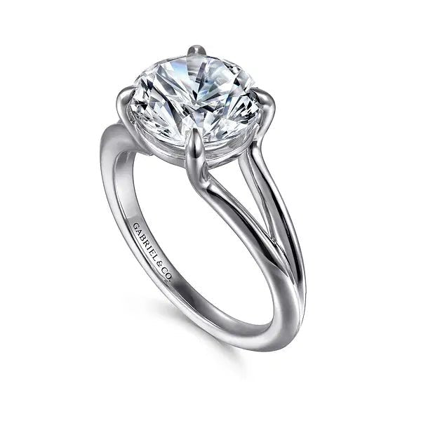 Gabriel & Co. Contemporary Split Shank Semi - Mount Engagement Ring in 14K White Gold - MJ Christensen Diamonds