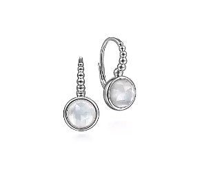Gabriel & Co Crystal and Mother of Pearl Bead Leverback Earrings in Sterling Silver (2.86ctw) - MJ Christensen Diamonds