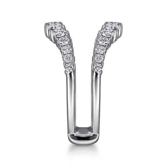 Gabriel & Co Curved Diamond Jacket Anniversary Band 1.03ctw in 14K White Gold - MJ Christensen Diamonds