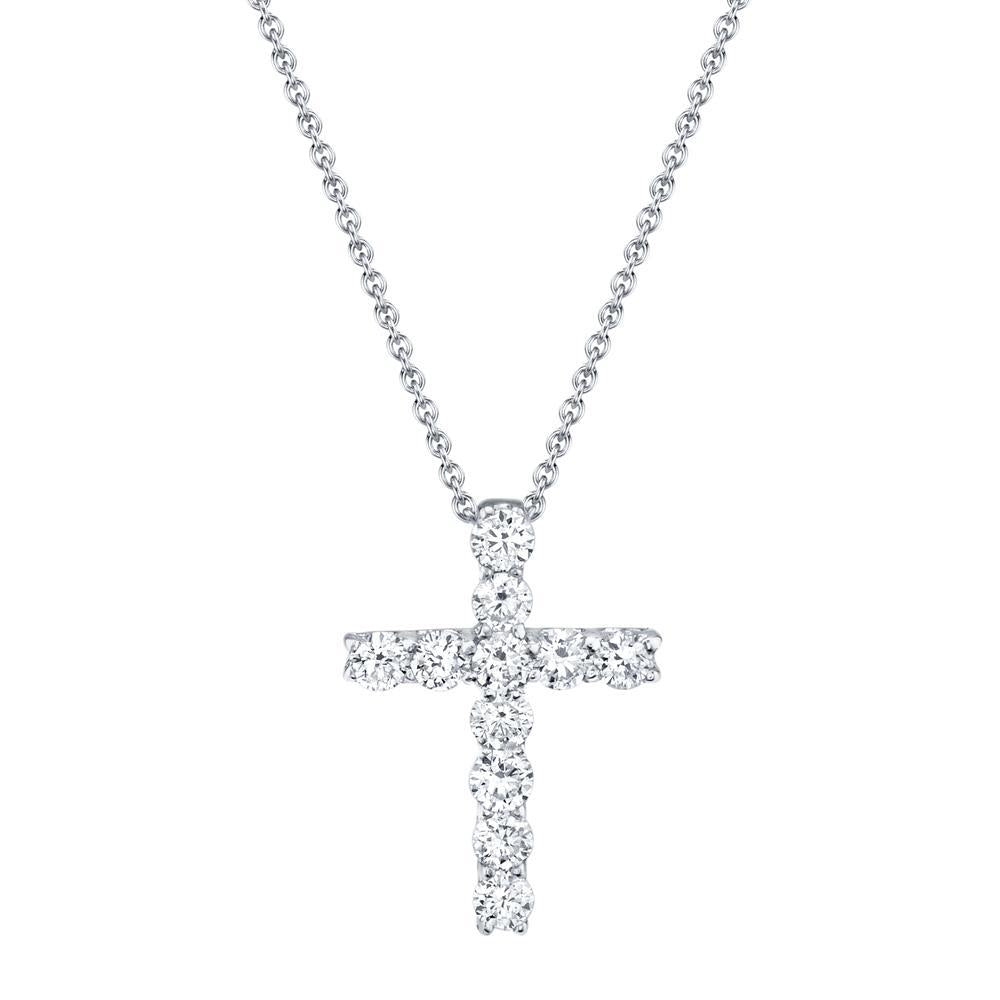 Gabriel & Co Diamond Cross Pendant Necklace in 14K White Gold (0.32ctw) - MJ Christensen Diamonds