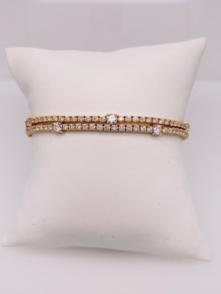 Gabriel & Co Diamond Double Line Bracelet in 14K Yellow Gold (4.95ctw) - MJ Christensen Diamonds