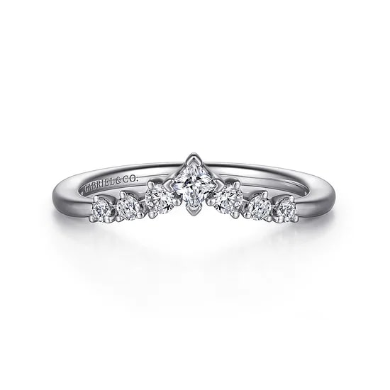 Gabriel & Co Diamond V Shaped Anniversary Band in 14K White Gold (0.30ctw) - MJ Christensen Diamonds