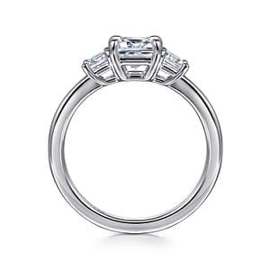 Gabriel & Co. Emerald Three Stone Diamond Engagement Ring in 14K White Gold (0.62ctw) - MJ Christensen Diamonds