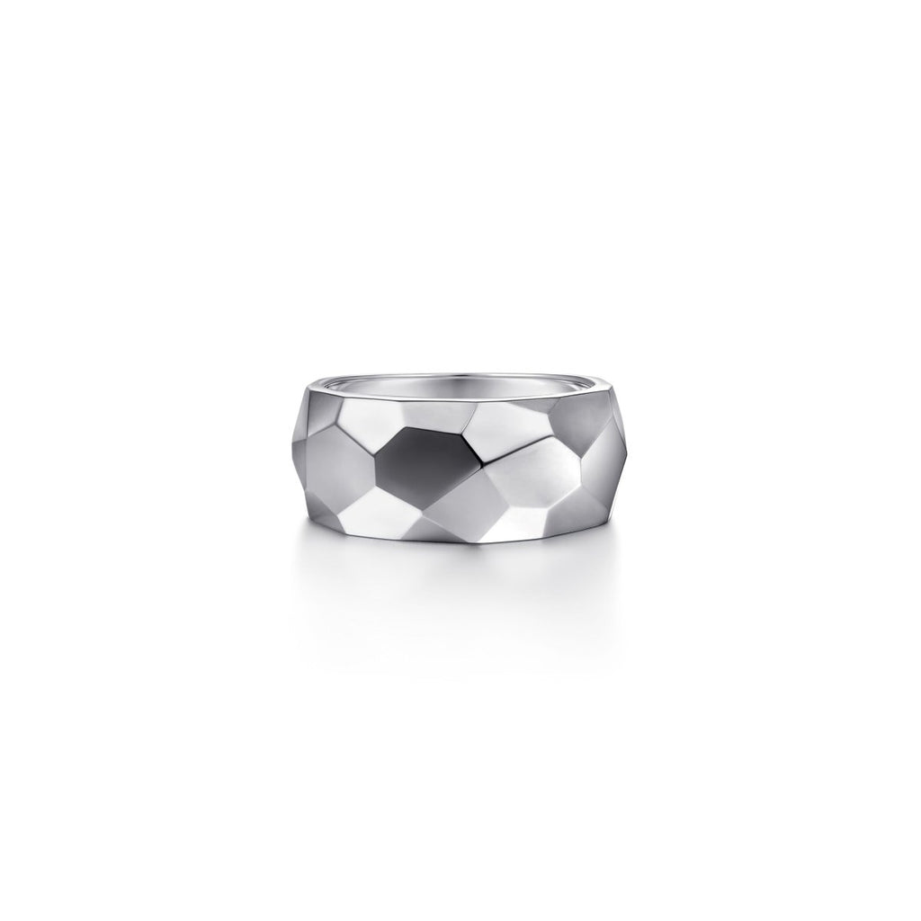 Gabriel & Co Faceted Wide Ring in Sterling Silver - MJ Christensen Diamonds