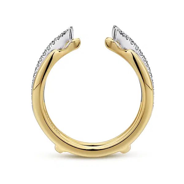 Gabriel & Co Freeform Diamond Enhancer Wedding Band in 14K White & Yellow Gold (0.29ctw) - MJ Christensen Diamonds
