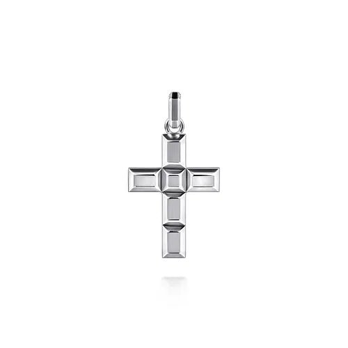 Gabriel & Co Geometric Cross Pendant in Sterling Silver - MJ Christensen Diamonds