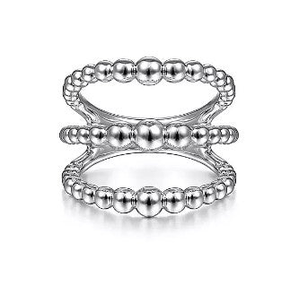 Gabriel & Co Graduated Bead Ring in Sterling Silver - MJ Christensen Diamonds