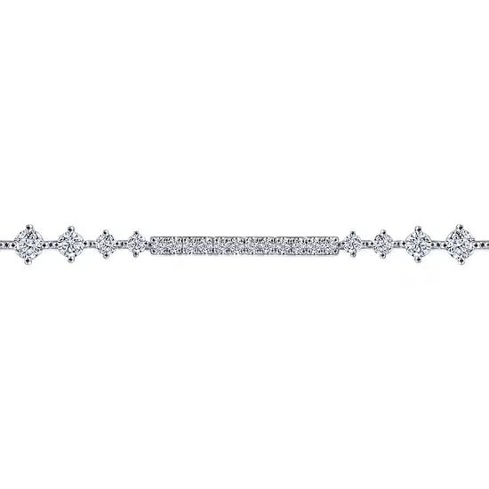 Gabriel & Co Graduating Line Diamond Bracelet in 14K White Gold (1.96ctw) - MJ Christensen Diamonds