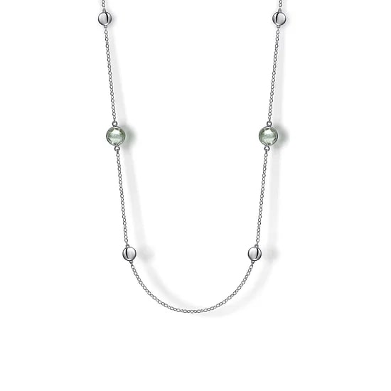 Gabriel & Co Green Amethyst Station Necklace 19.07ctw in Sterling Silver - MJ Christensen Diamonds