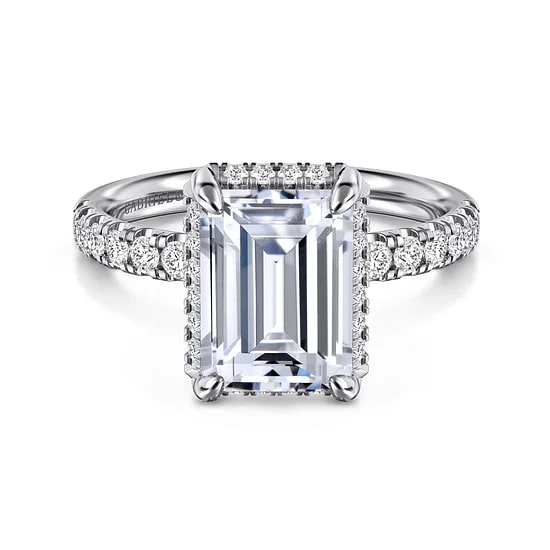 Gabriel & Co. Hidden Halo Semi - Mount Engagement Ring in 14K White Gold (0.46ctw) - MJ Christensen Diamonds
