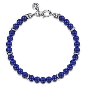 Gabriel & Co Lapis Lazuli Beaded Bracelet in Sterling Silver - MJ Christensen Diamonds