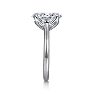 Gabriel & Co. Lotus Cathedral Semi - Mount Engagement Ring in 14K White Gold - MJ Christensen Diamonds