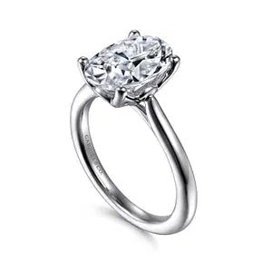 Gabriel & Co. Lotus Cathedral Semi - Mount Engagement Ring in 14K White Gold - MJ Christensen Diamonds