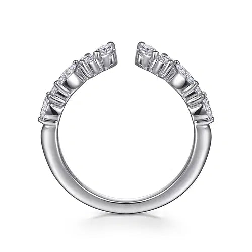 Gabriel & Co Marquise Round Diamond Open Anniversary Band in 14K White Gold (0.52ctw) - MJ Christensen Diamonds