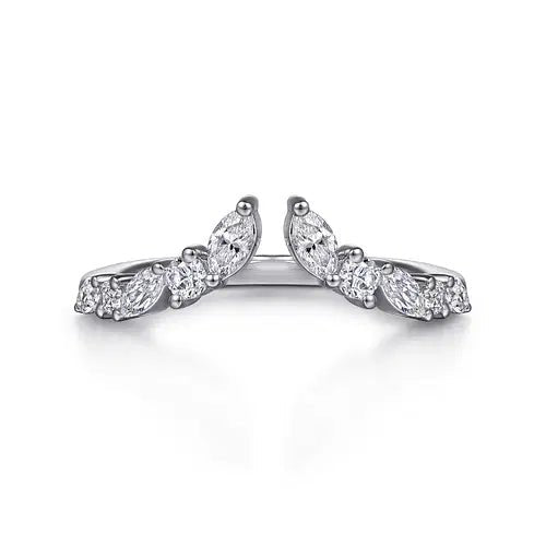 Gabriel & Co Marquise Round Diamond Open Anniversary Band in 14K White Gold (0.52ctw) - MJ Christensen Diamonds