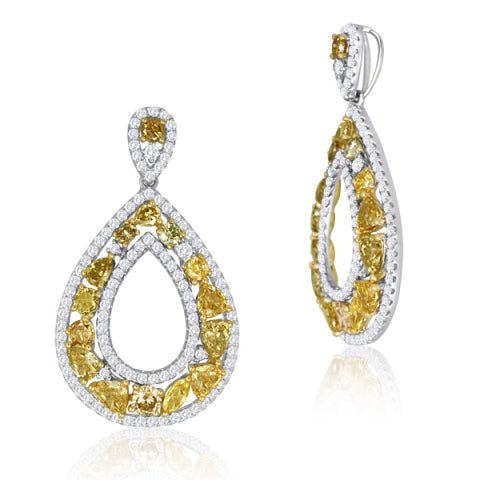 Gabriel & Co Pear Shaped Diamond Swirl Pendant Necklace in 18K White Gold (2.04ctw) - MJ Christensen Diamonds