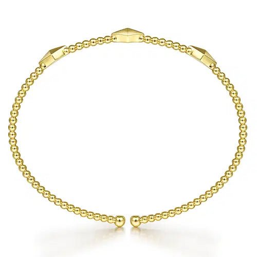 Gabriel & Co Pyramid Station Bujukan Bangle Bracelet in 14K White Gold - MJ Christensen Diamonds