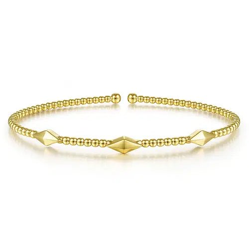 Gabriel & Co Pyramid Station Bujukan Bangle Bracelet in 14K White Gold - MJ Christensen Diamonds
