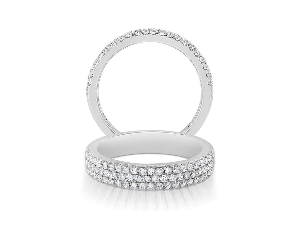 Gabriel & Co Round Diamond 3 Row Semi - Mount Anniversary Band in 14K White Gold (0.58tcw) - MJ Christensen Diamonds