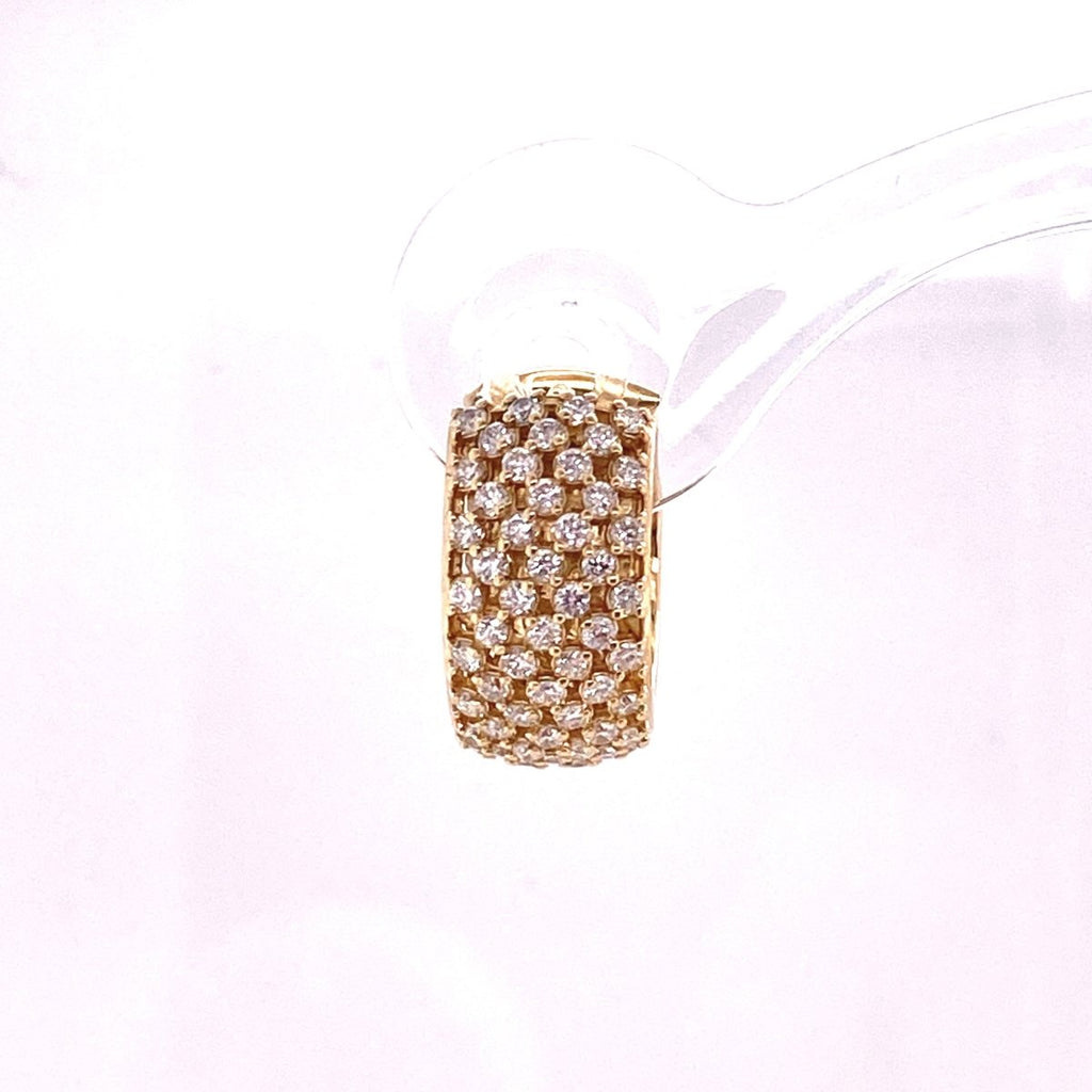 Gabriel & Co Round Diamond 6 Row Huggie Hoop Earrings in 14K Yellow Gold (1.81ctw) - MJ Christensen Diamonds