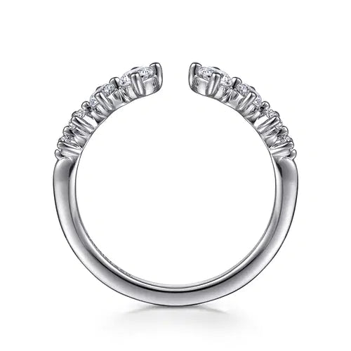 Gabriel & Co Round Diamond 8 Stone Graduated Open Anniversary Band in 14K White Gold (0.51ctw) - MJ Christensen Diamonds