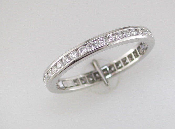 Gabriel & Co Round Diamond Channel Set Eternity Anniversary Band in Platinum (1.11ctw) - MJ Christensen Diamonds