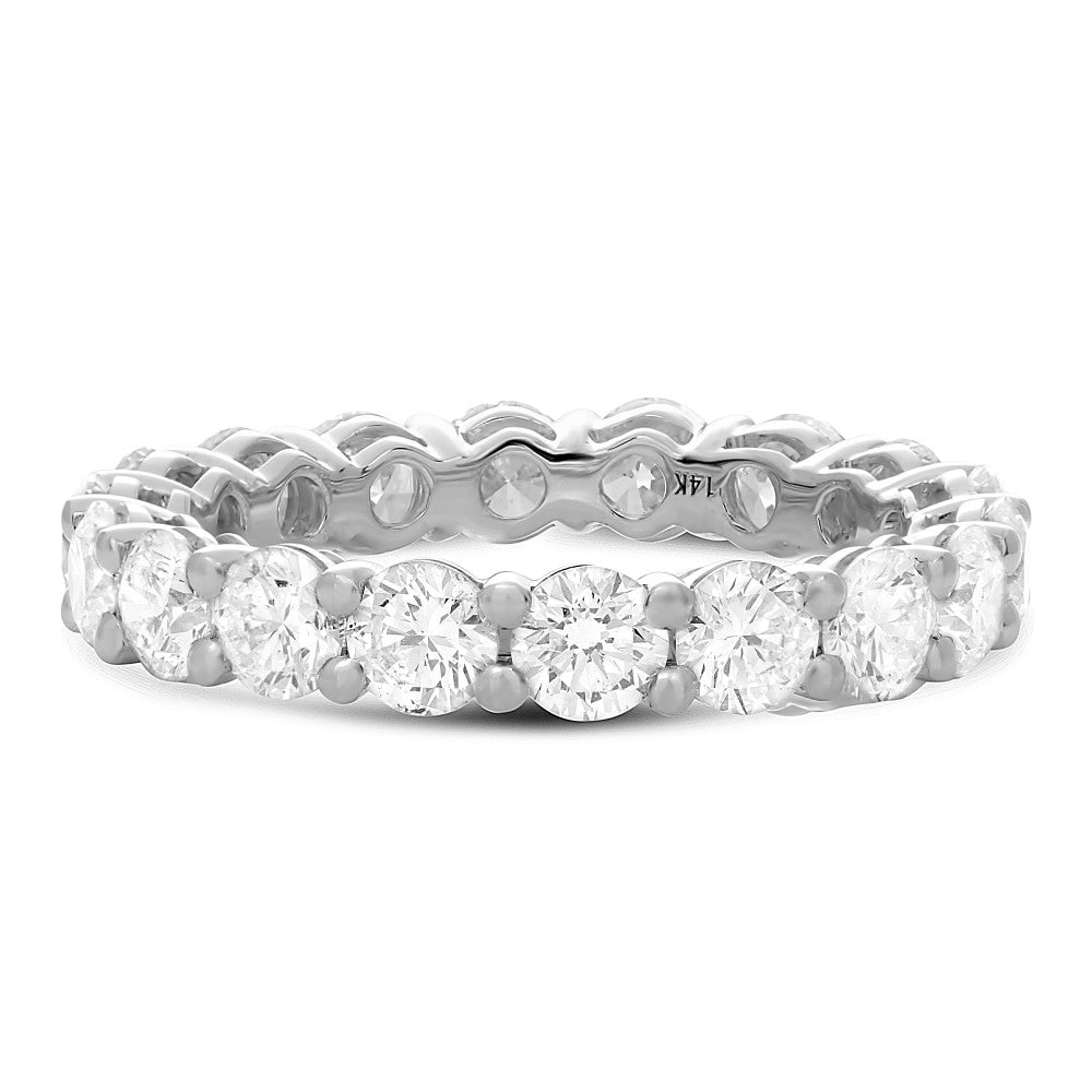 Gabriel & Co Round Diamond Eternity Anniversary Band in 14K White Gold (3.75ctw) - MJ Christensen Diamonds