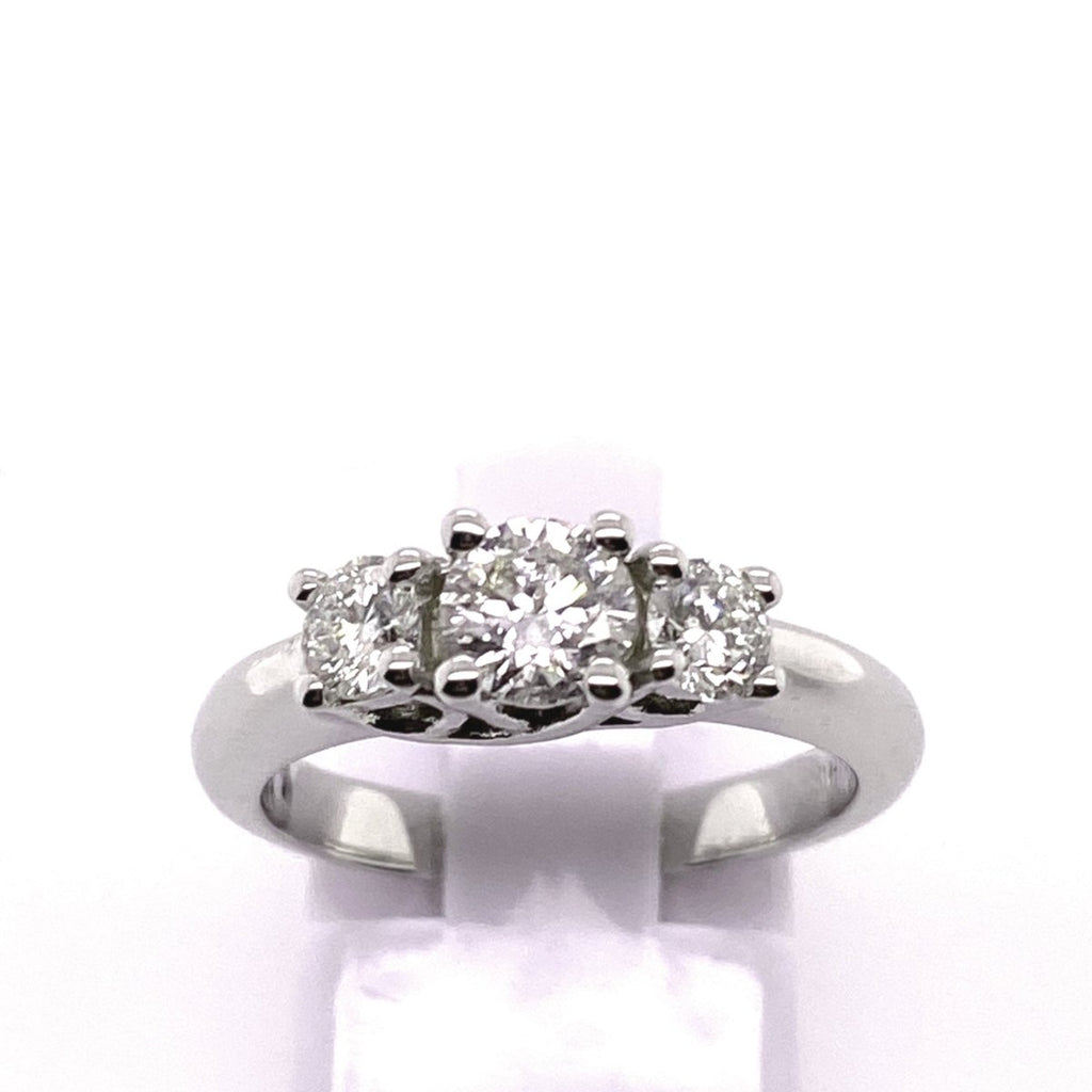 Gabriel & Co Round Diamond G - H/SI1 3 Stone Engagement Ring in 14K Yellow Gold (0.98ctw) - MJ Christensen Diamonds