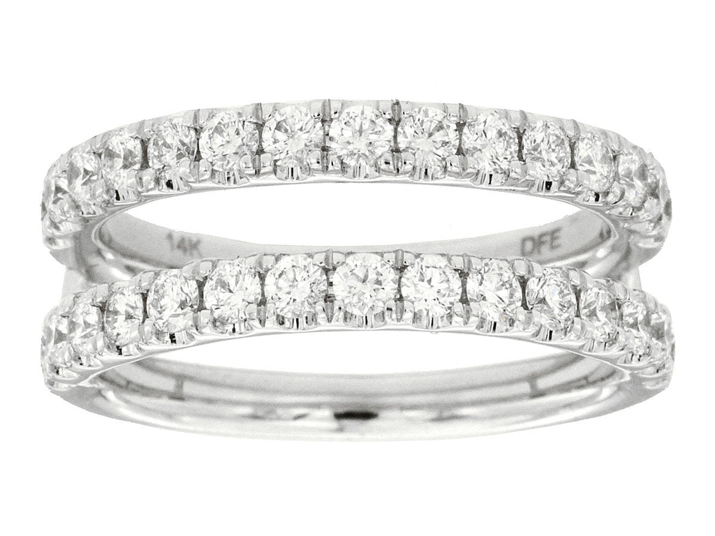 Gabriel & Co Round Diamond Insert Jacket Anniversary Band in 14K White Gold (1.00ctw) - MJ Christensen Diamonds