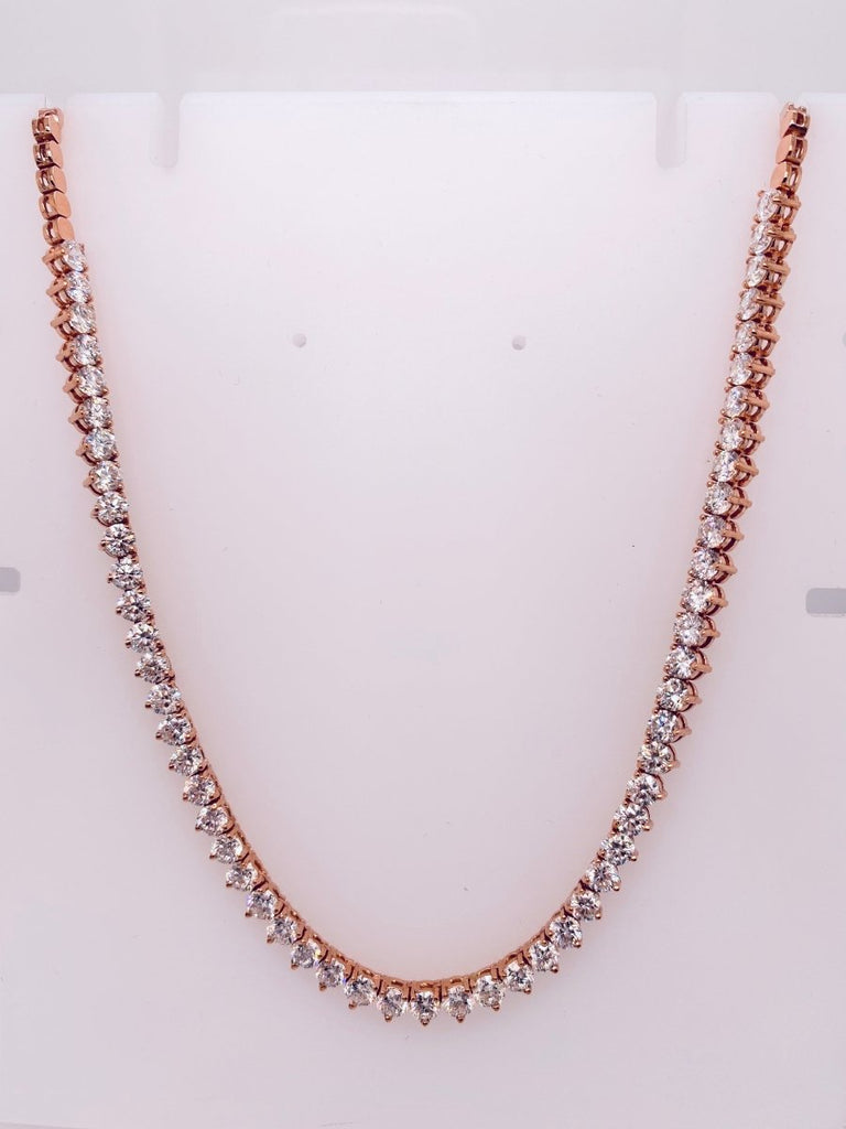 Gabriel & Co Round Diamond Ribbon Necklace in 14K White Gold (10.22ctw) - MJ Christensen Diamonds