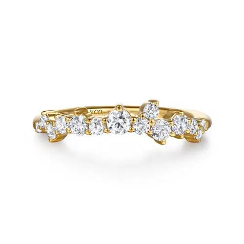 Gabriel & Co Round Diamond Scattered Anniversary Band in 14K Yellow Gold (0.49ctw) - MJ Christensen Diamonds
