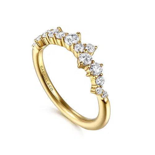 Gabriel & Co Round Diamond Scattered Anniversary Band in 14K Yellow Gold (0.49ctw) - MJ Christensen Diamonds