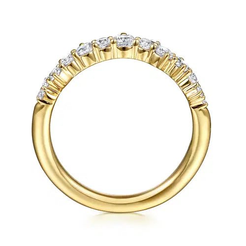 Gabriel & Co Round Diamond Scattered Anniversary Band in 14K Yellow Gold (0.49ctw) - MJ Christensen Diamonds
