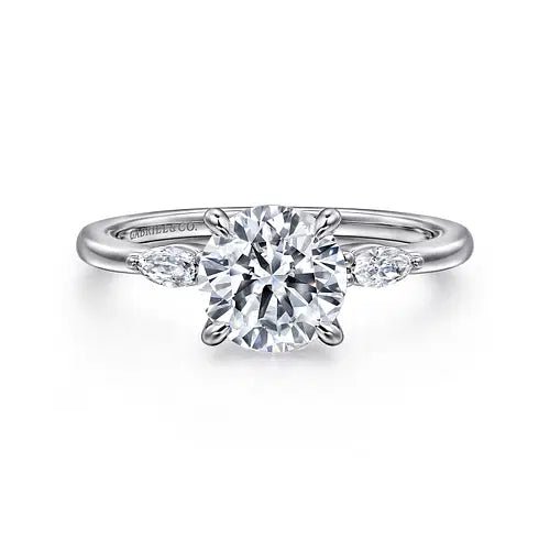 Gabriel & Co. Round Diamond Semi - Mount Engagement Ring in 14K White Gold (0.21ct) - MJ Christensen Diamonds
