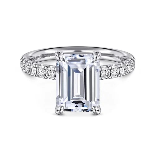 Gabriel & Co. Round Diamond Semi - Mount Engagement Ring in 14K White Gold (.35ctw) - MJ Christensen Diamonds