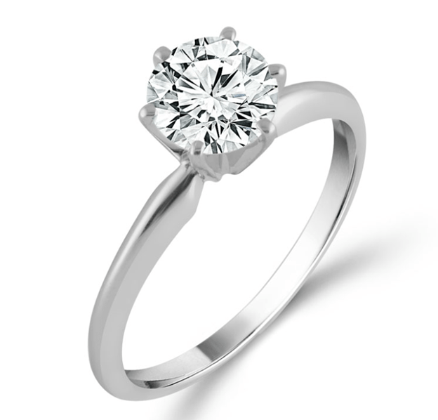 Gabriel & Co Round Diamond Solitaire Engagement Ring in 14K White Gold (1.50ct) - MJ Christensen Diamonds
