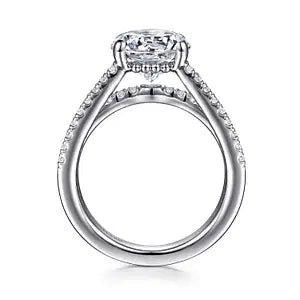 Gabriel & Co. Round Diamond Three Band Semi - Mount Engagement Ring in 14K White Gold (0.53ctw) - MJ Christensen Diamonds