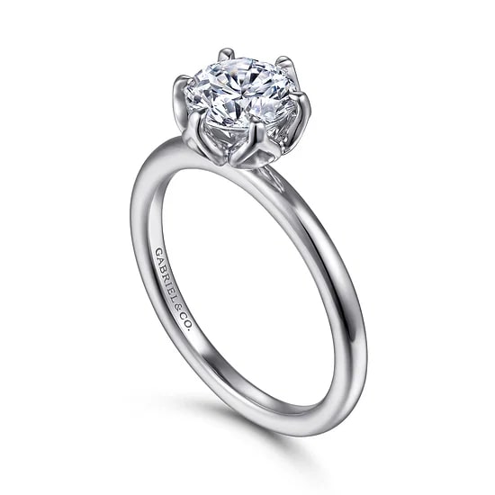Gabriel & Co. Solitaire Semi - Mount Engagement Ring in 14K White Gold - MJ Christensen Diamonds
