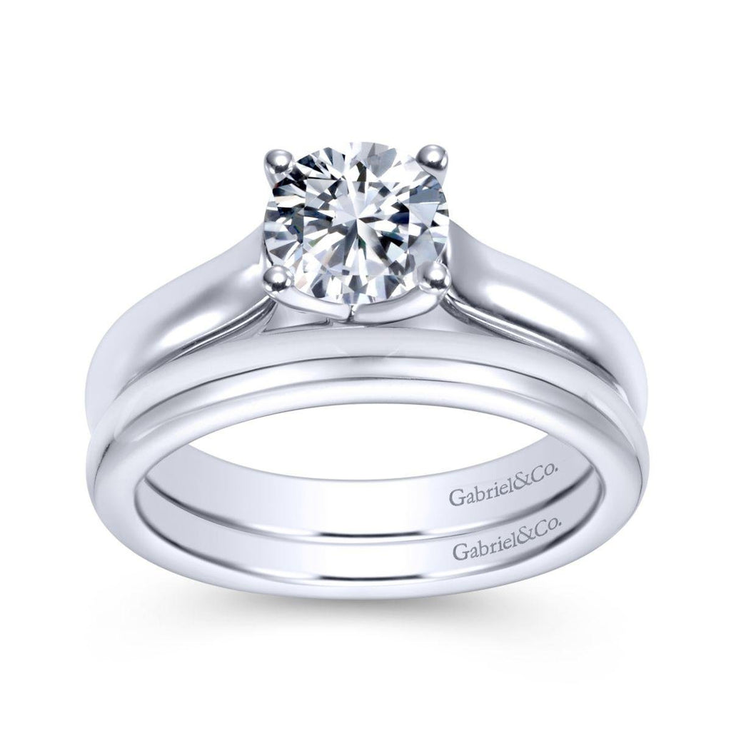 Gabriel & Co. Solitaire Trellis Semi - Mount Engagement Ring in 14K White Gold (2ct CTR) - MJ Christensen Diamonds