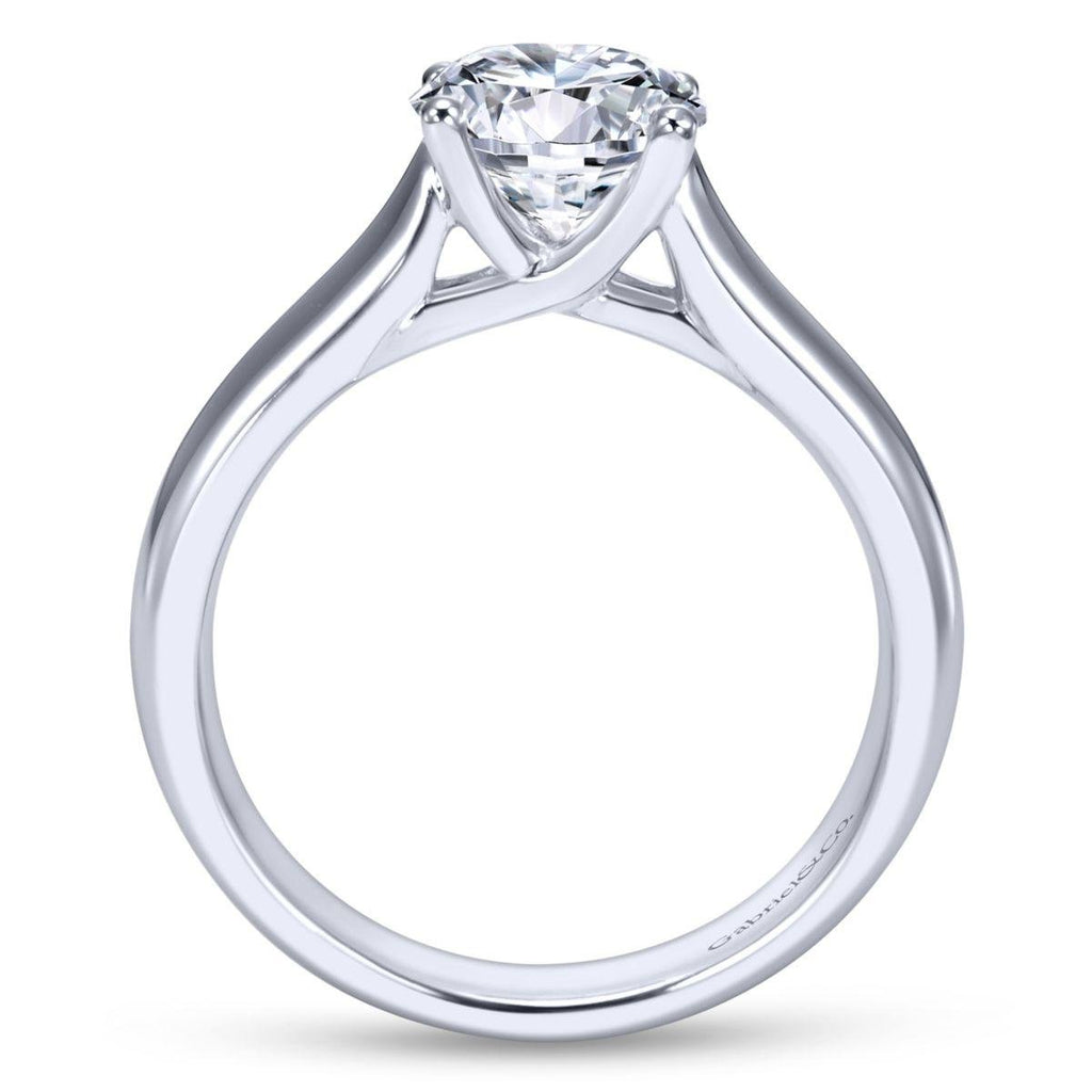 Gabriel & Co. Solitaire Trellis Semi - Mount Engagement Ring in 14K White Gold (2ct CTR) - MJ Christensen Diamonds