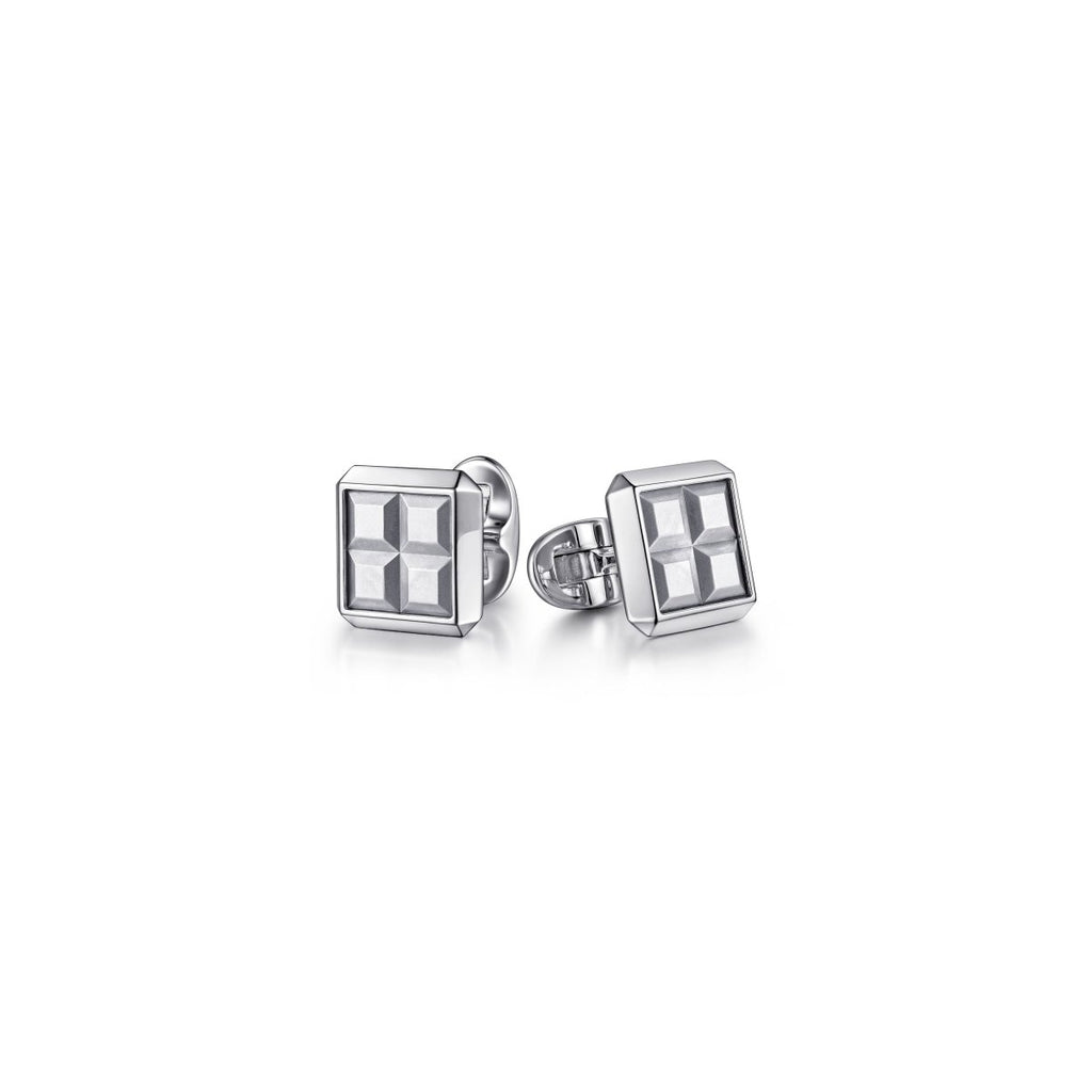 Gabriel & Co Square Checker Board Cuff Links in Silver - MJ Christensen Diamonds