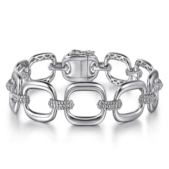 Gabriel & Co Square Open Link Chain Bracelet in Sterling Silver - MJ Christensen Diamonds