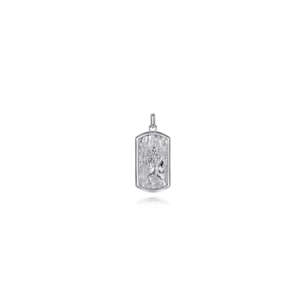 Gabriel & Co St. Christopher Dog Tag Pendant in Sterling Silver - MJ Christensen Diamonds