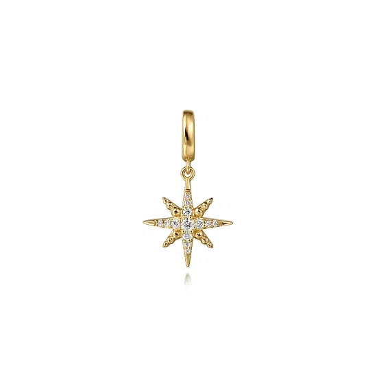 Gabriel & Co Star Diamond Pendant Necklace in 14K Yellow Gold (0.15ctw) - MJ Christensen Diamonds