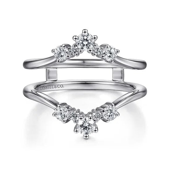Gabriel & Co Starlight Pointed V Prong Diamond Jacket Band in 14K White Gold (0.48ctw) - MJ Christensen Diamonds